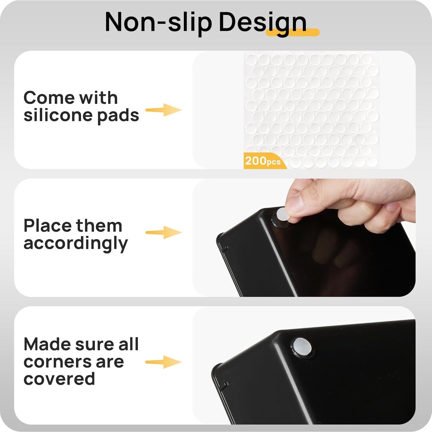 Juego de Organizadores de Cajones Vtopmart 44 Piezas Negro