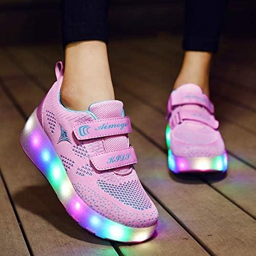 Zapatos de Rodillo NSASY para Niños con LED Rosa