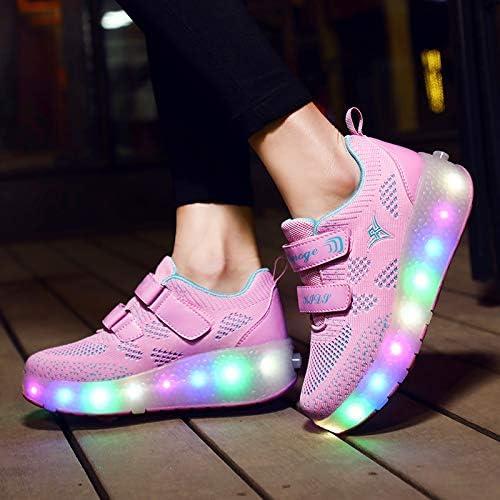 Zapatos de Rodillo NSASY para Niños con LED Rosa