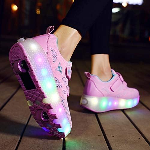 Zapatos de Rodillo NSASY para Niños con LED Rosa