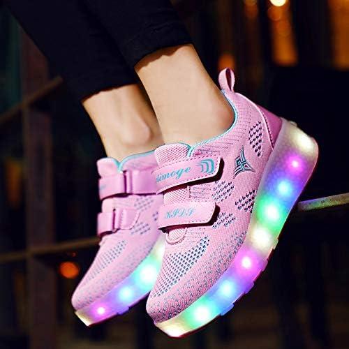 Zapatos de Rodillo NSASY para Niños con LED Rosa
