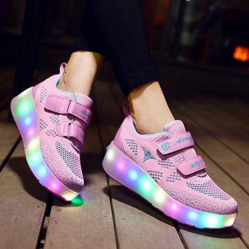 Zapatos de Rodillo NSASY para Niños con LED Rosa