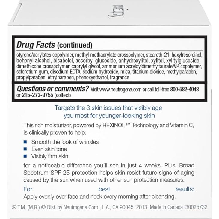 Neutrogena Crema Hidratante Facial Antienvejecimiento SPF 25 48g