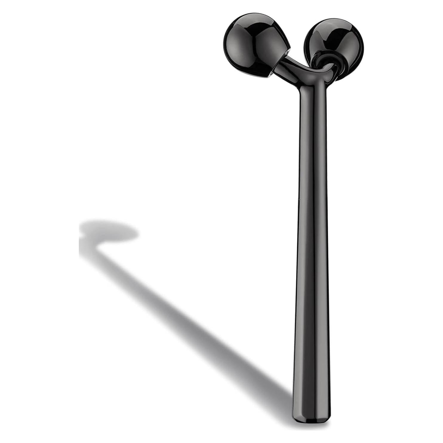 Rodillo Facial Tekson de Metal Negro, Masajeador Ergonómico