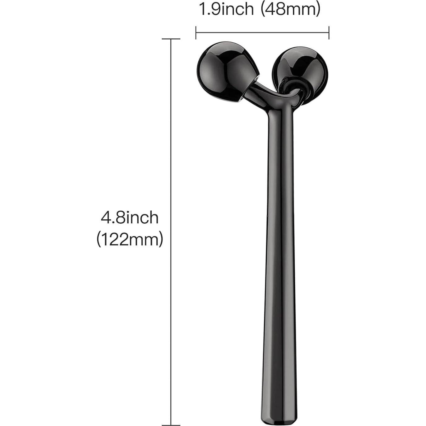 Rodillo Facial Tekson de Metal Negro, Masajeador Ergonómico