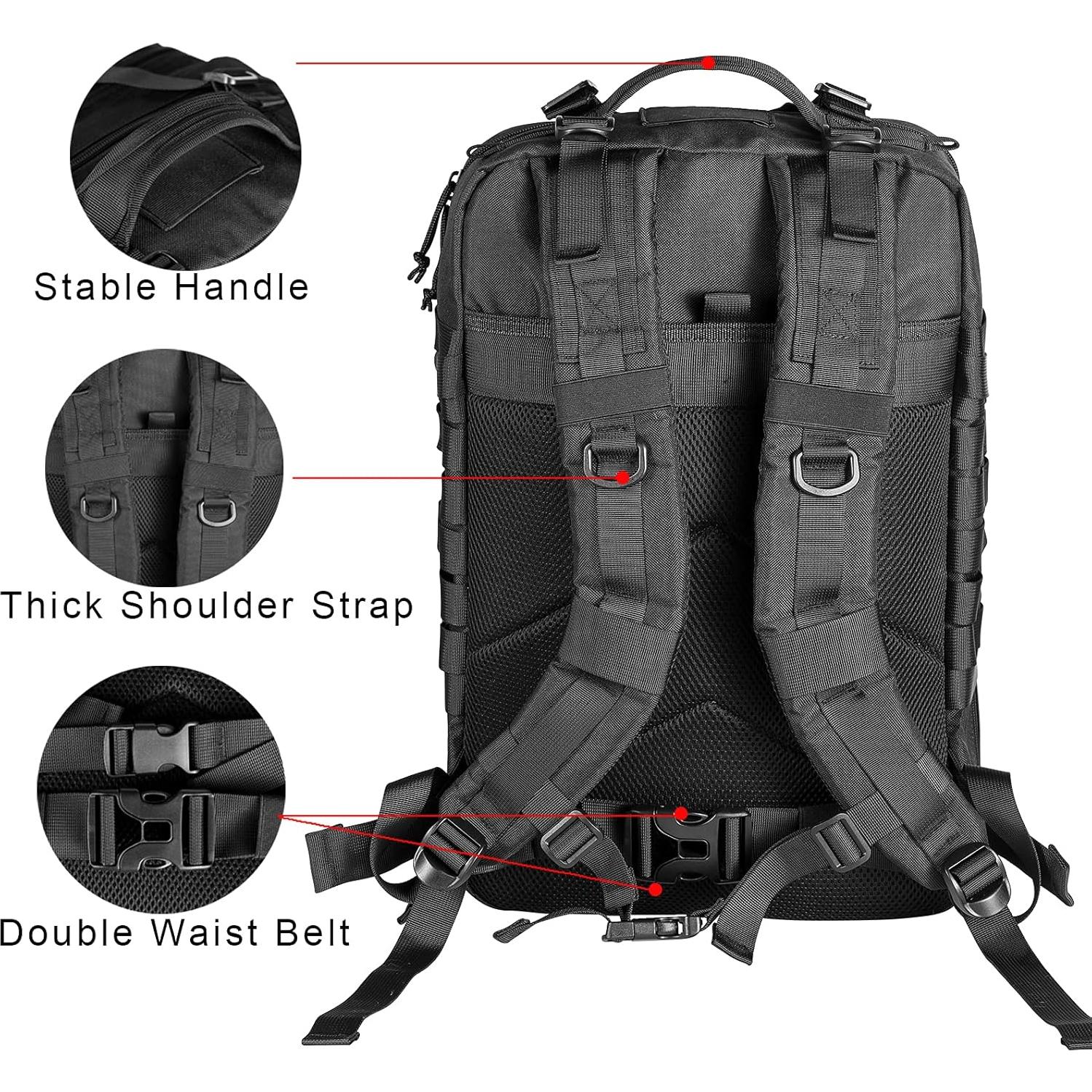 Mochila Táctica Militar Himal Outdoors 40L Molle Negra