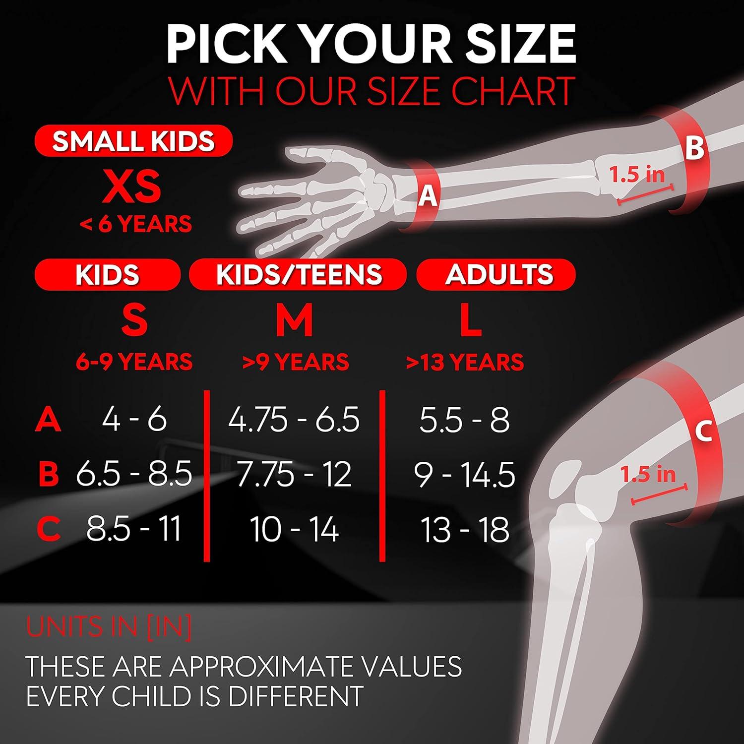 SKATEWIZ Protectores de Patinaje 6 Piezas para Niños y Adultos