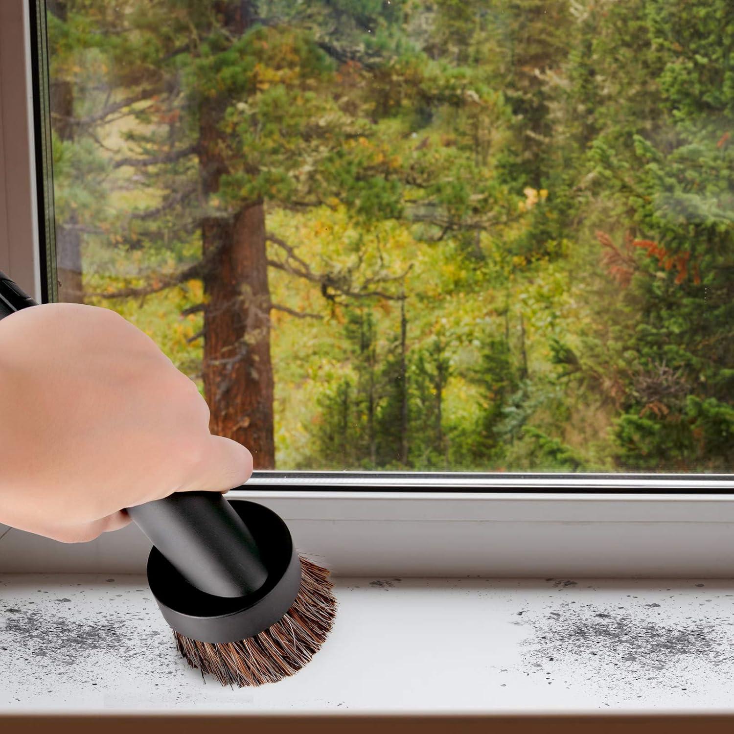 Lamoutor 2Pcs Soft Bristle Vacuum Brush Round Brush Vacuum Attachment Universal Vacuum Dust Brush for Most Vacuum Cleaners Accessories