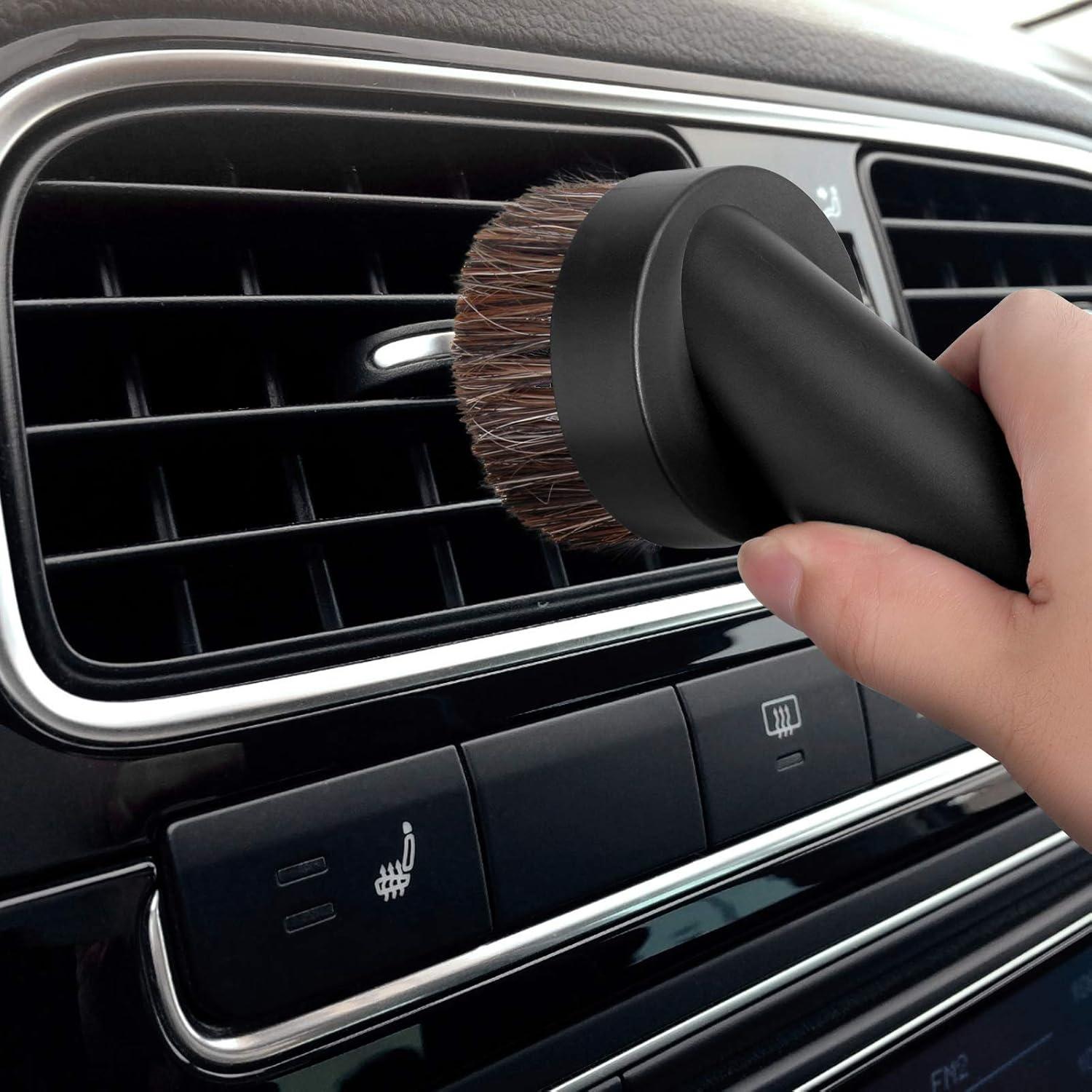 Lamoutor 2Pcs Soft Bristle Vacuum Brush Round Brush Vacuum Attachment Universal Vacuum Dust Brush for Most Vacuum Cleaners Accessories