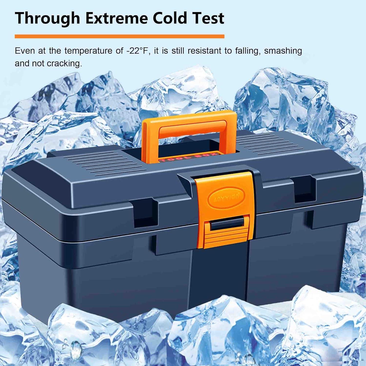 Caja de Herramientas Anyyion 14 Pulgadas Azul Cerrable