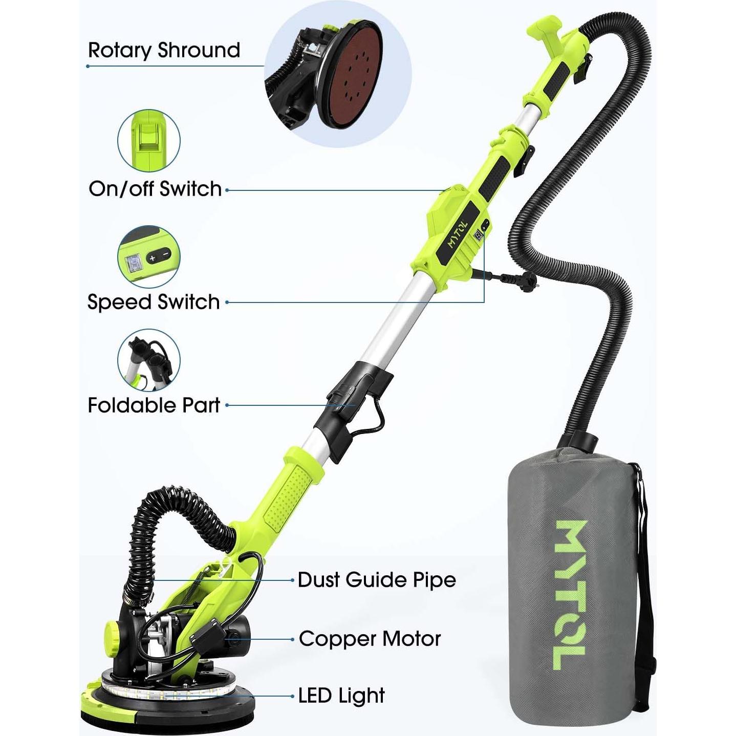 Lijadora Eléctrica de Paneles de Yeso MYTOL 7.2A 900-1800RPM