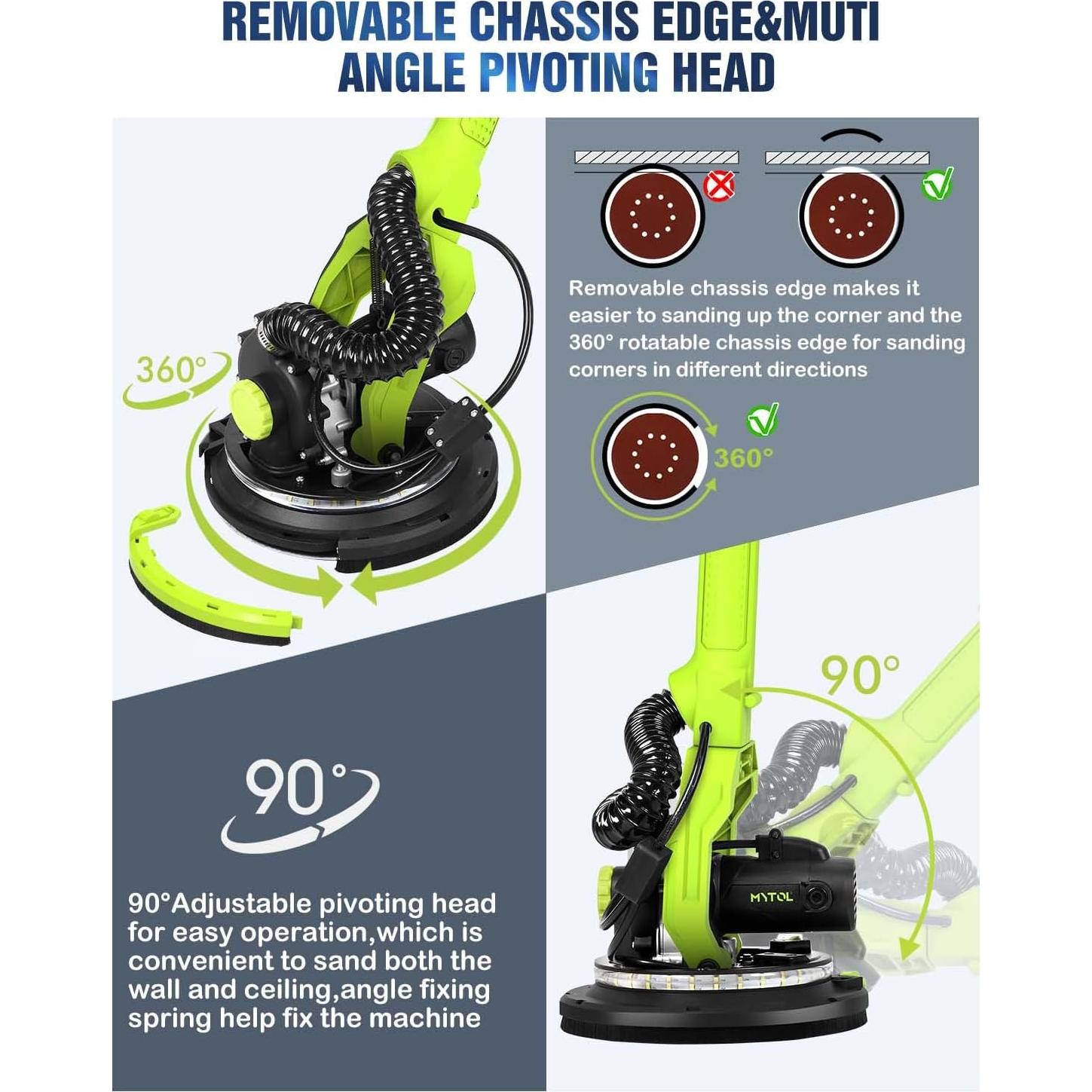 Lijadora Eléctrica de Paneles de Yeso MYTOL 7.2A 900-1800RPM