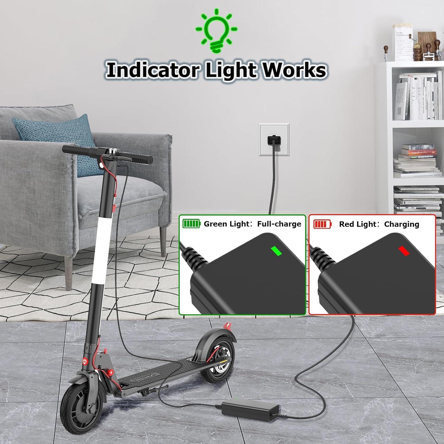 Cargador 42V GOTRAX GXL V2 G2 G3 G4 1.7A Batería 36V