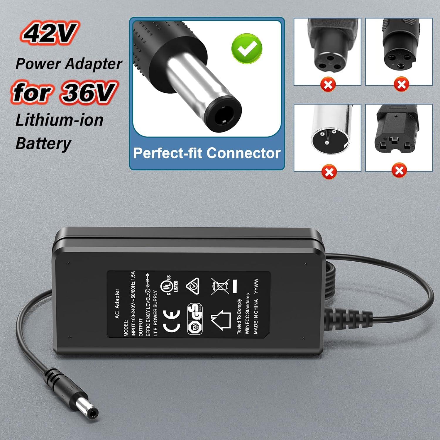 Cargador 42V GOTRAX GXL V2 G2 G3 G4 1.7A Batería 36V