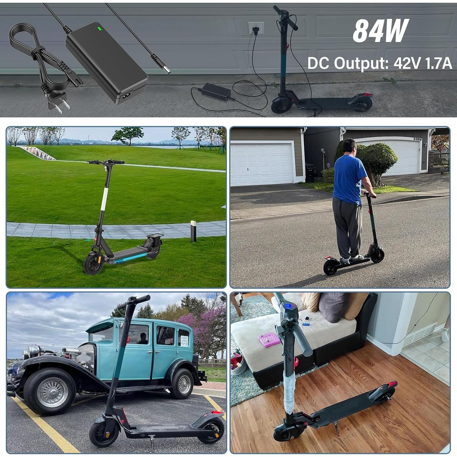 Cargador 42V GOTRAX GXL V2 G2 G3 G4 1.7A Batería 36V