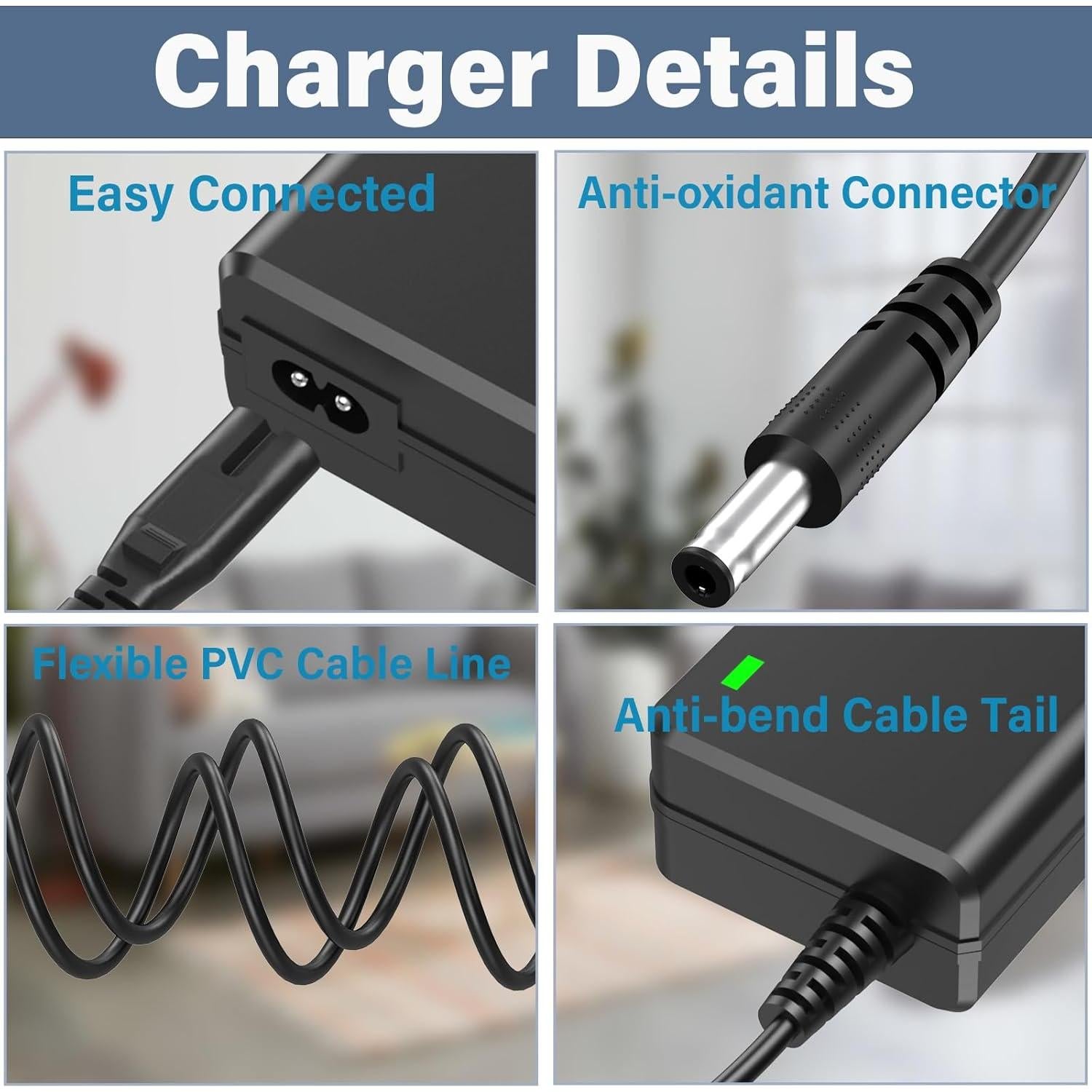 Cargador 42V GOTRAX GXL V2 G2 G3 G4 1.7A Batería 36V