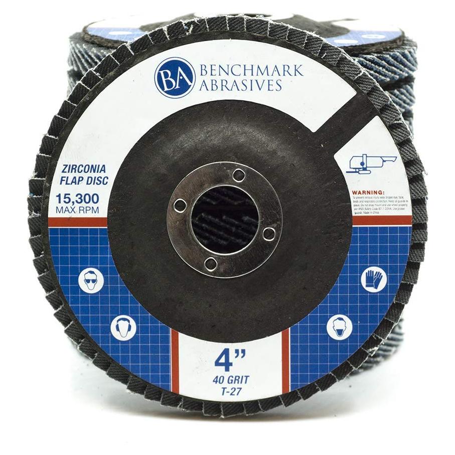 Discos de Aleta de Zirconia 4" Benchmark Abrasives 40 Grano - Paquete de 10