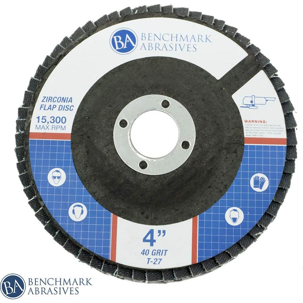 Discos de Aleta de Zirconia 4" Benchmark Abrasives 40 Grano - Paquete de 10