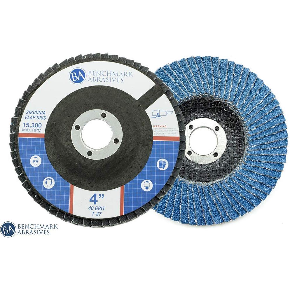 Discos de Aleta de Zirconia 4" Benchmark Abrasives 40 Grano - Paquete de 10