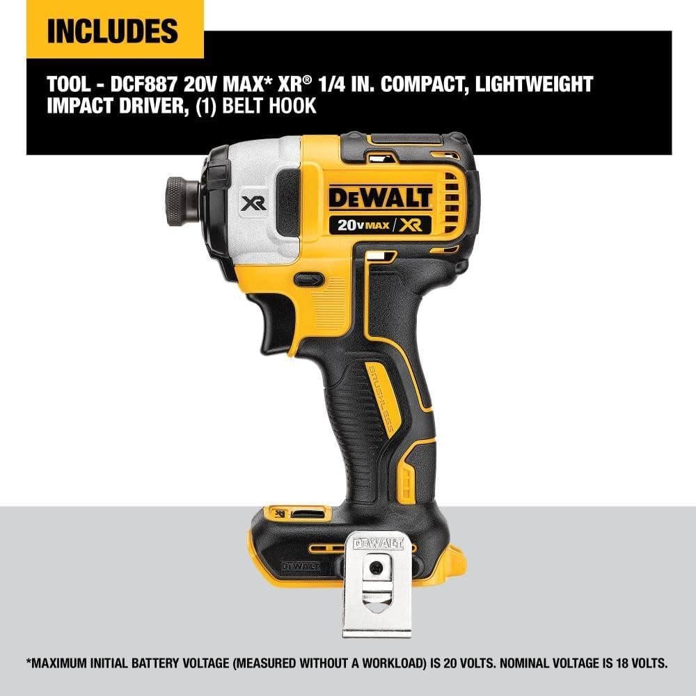 Destornillador de Impacto DEWALT 20V MAX XR 3 Velocidades