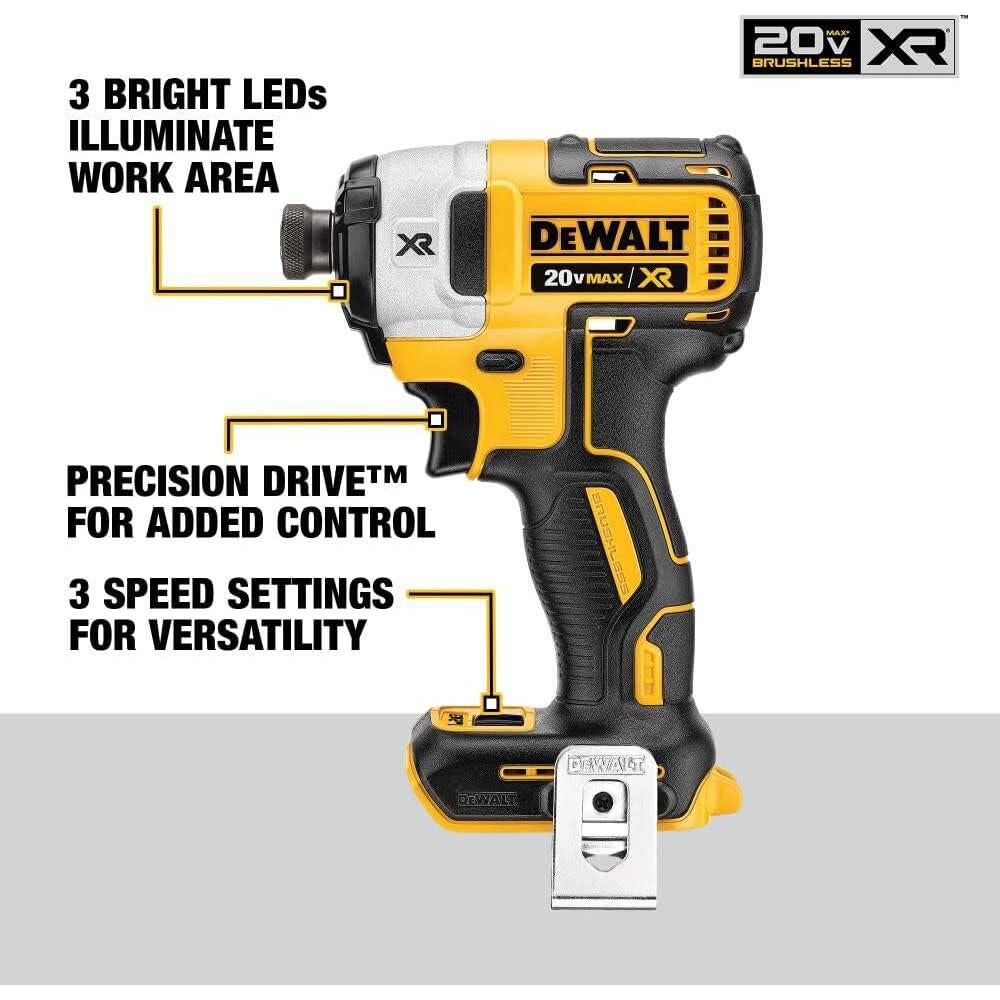 Destornillador de Impacto DEWALT 20V MAX XR 3 Velocidades