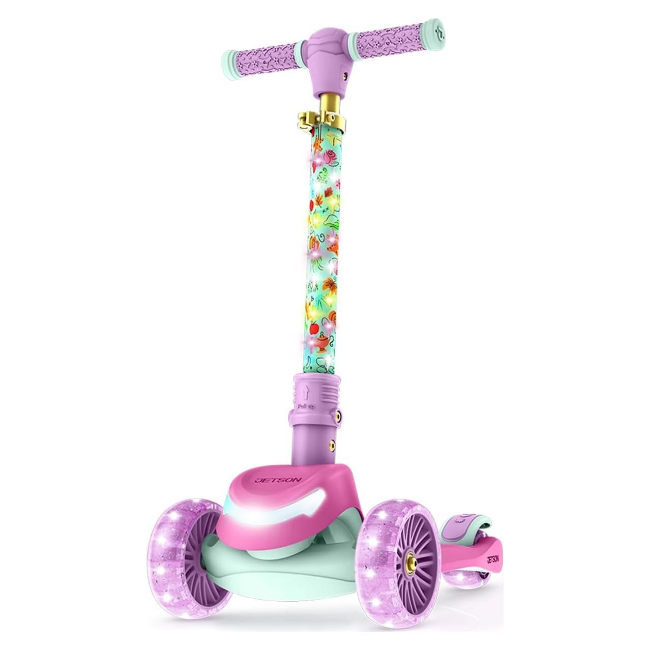 Patinete Jetson Character Rosa Princesa 3 Ruedas LED