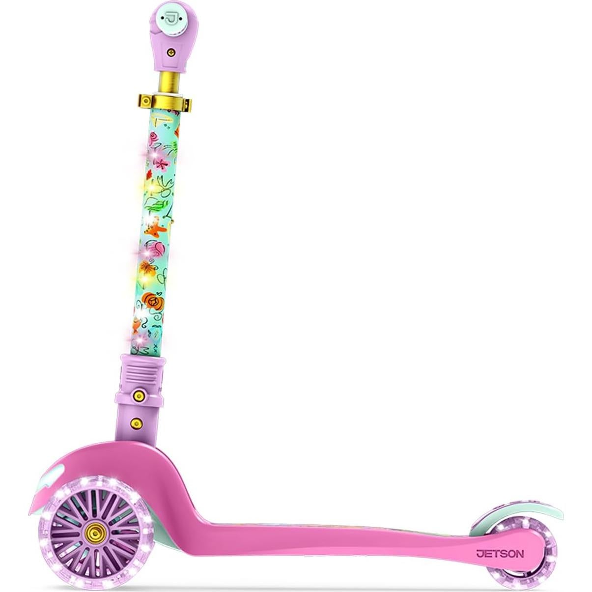 Patinete Jetson Character Rosa Princesa 3 Ruedas LED