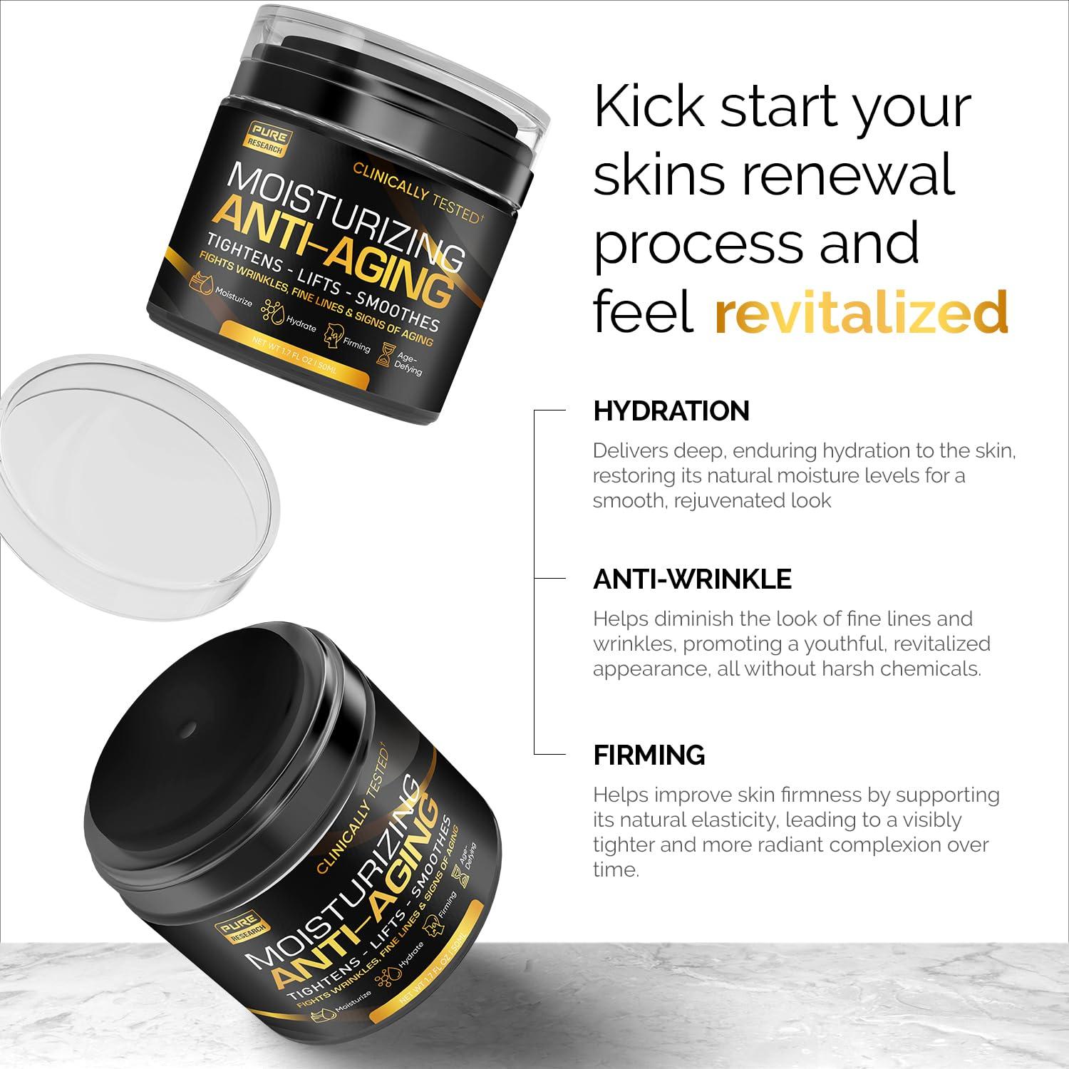 Crema Hidratante Facial Anti-Envejecimiento Pure Research 48g