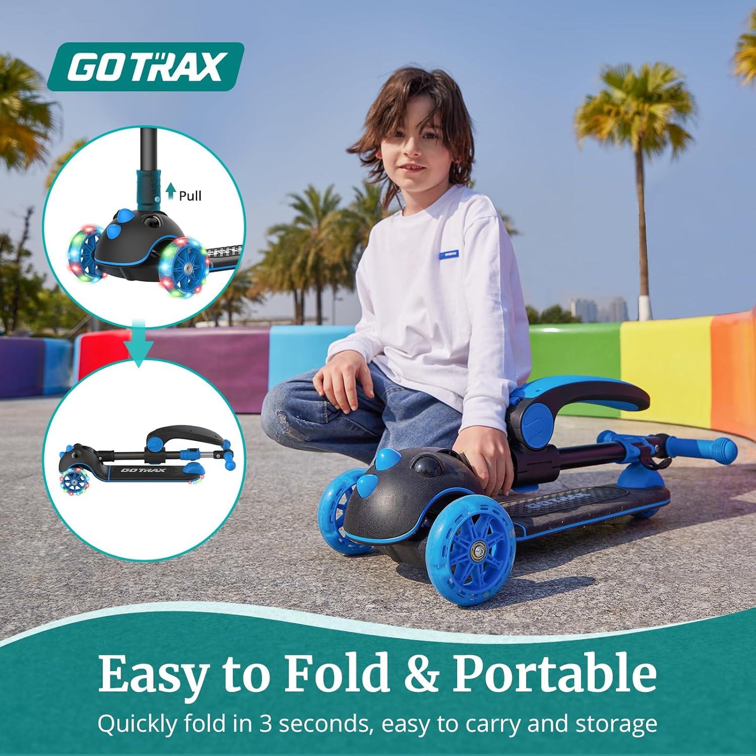 Scooter Plegable Gotrax KS3 Pro para Niños 3 Ruedas LED