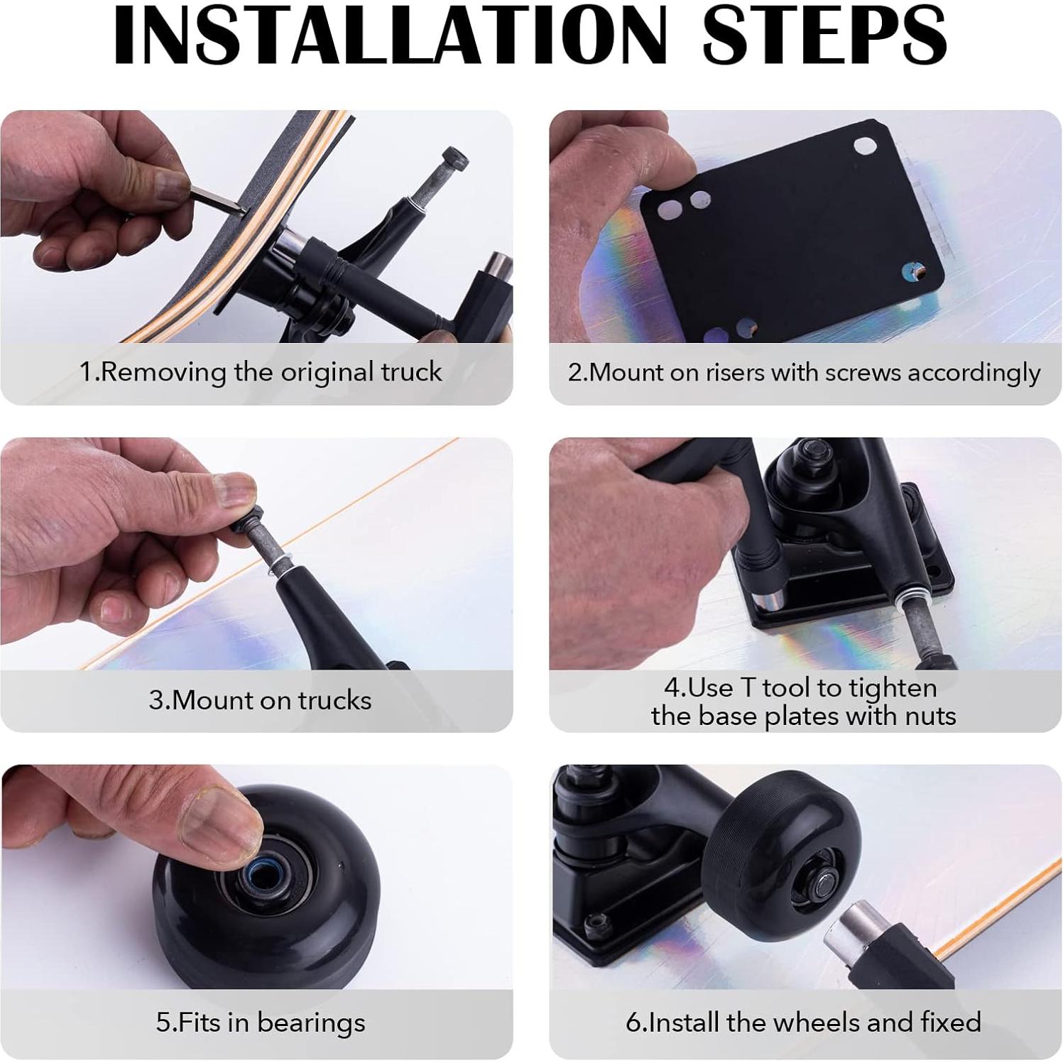 Eje de Patineta TLHB 52mm para Tablas 19-20cm Negro