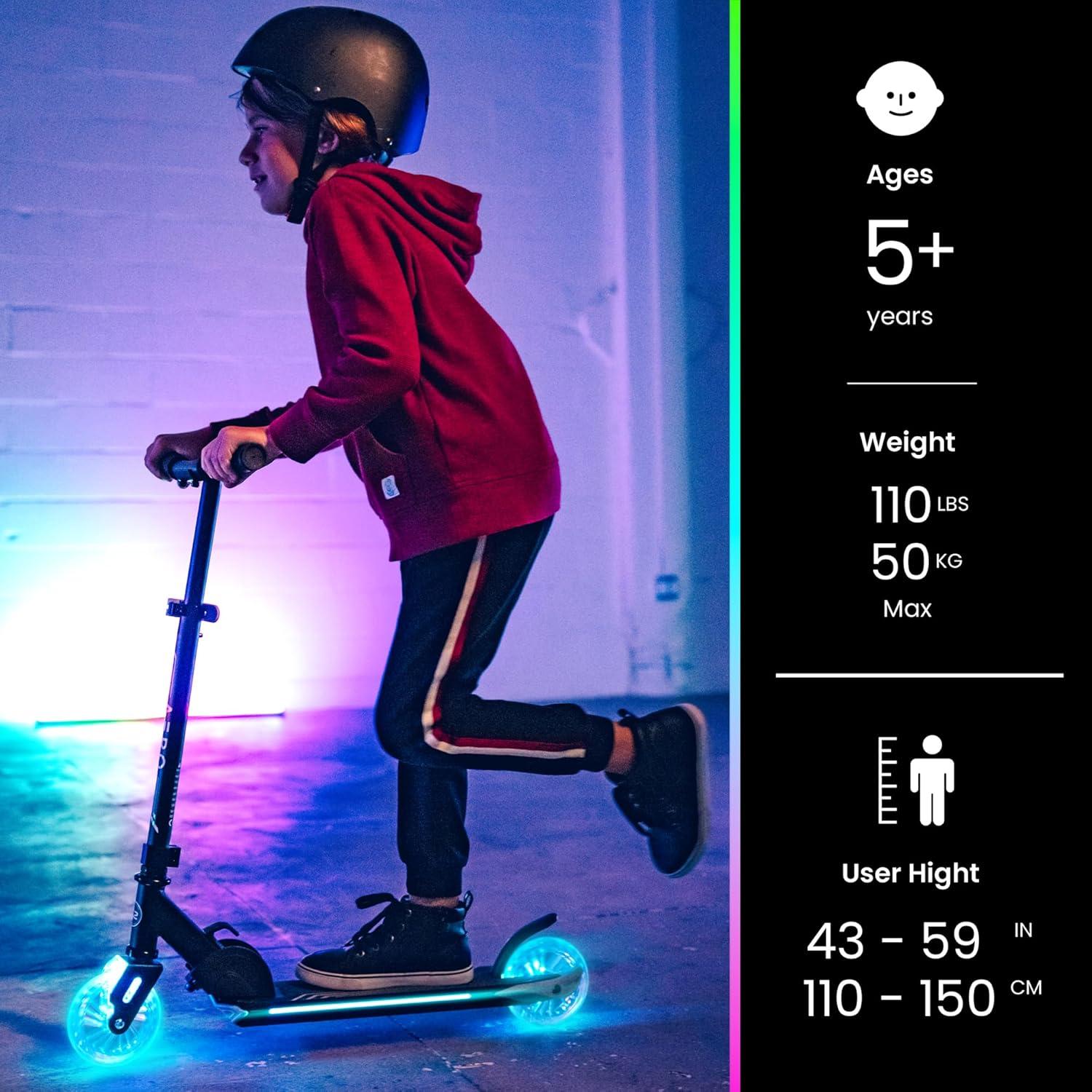 Scooter Aero C2 para niños 5-9 años con luces LED