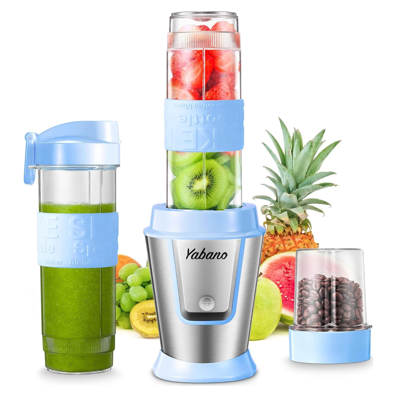 Batidora Personal Yabano 500W con 2 Botellas 600ml y Tarro