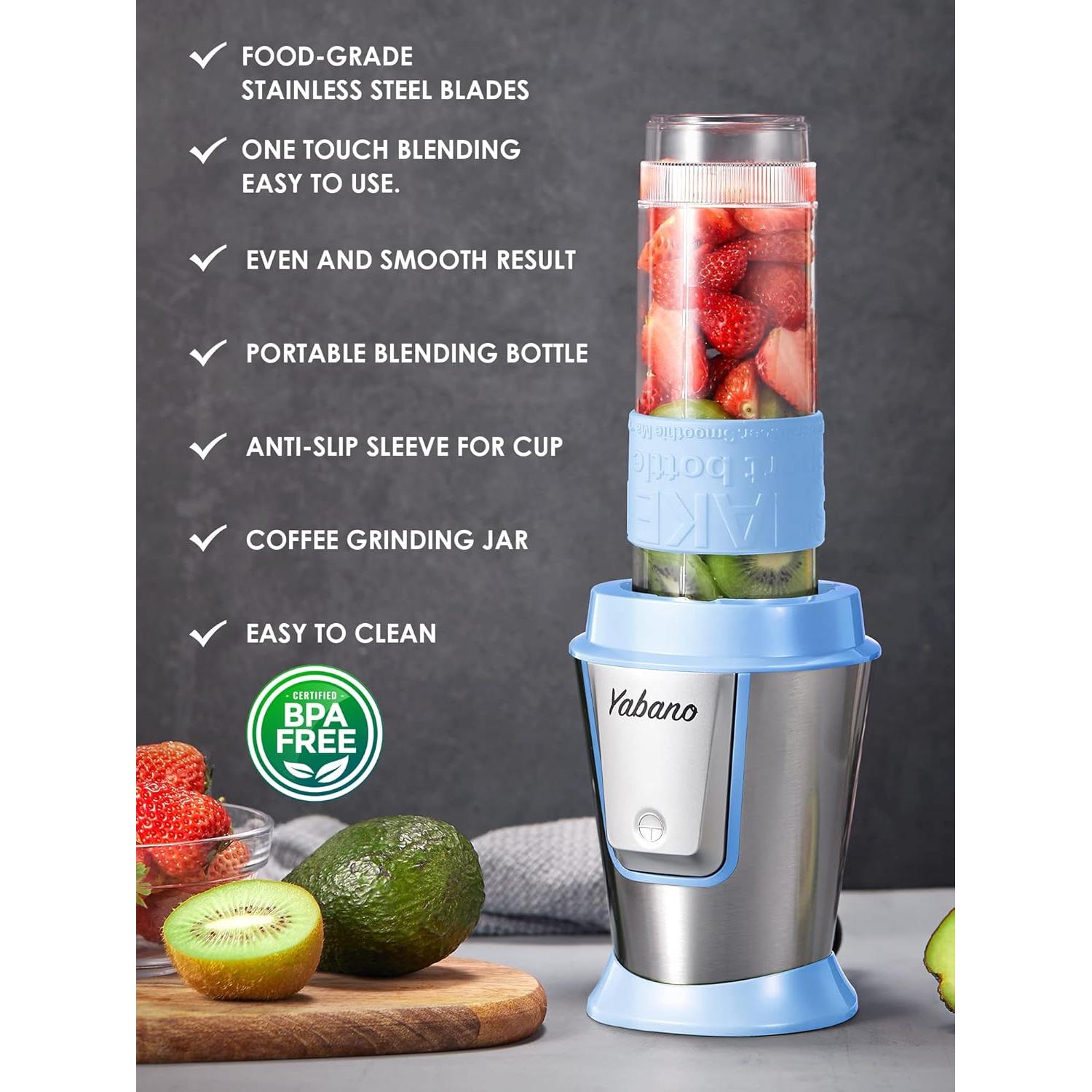 Batidora Personal Yabano 500W con 2 Botellas 600ml y Tarro