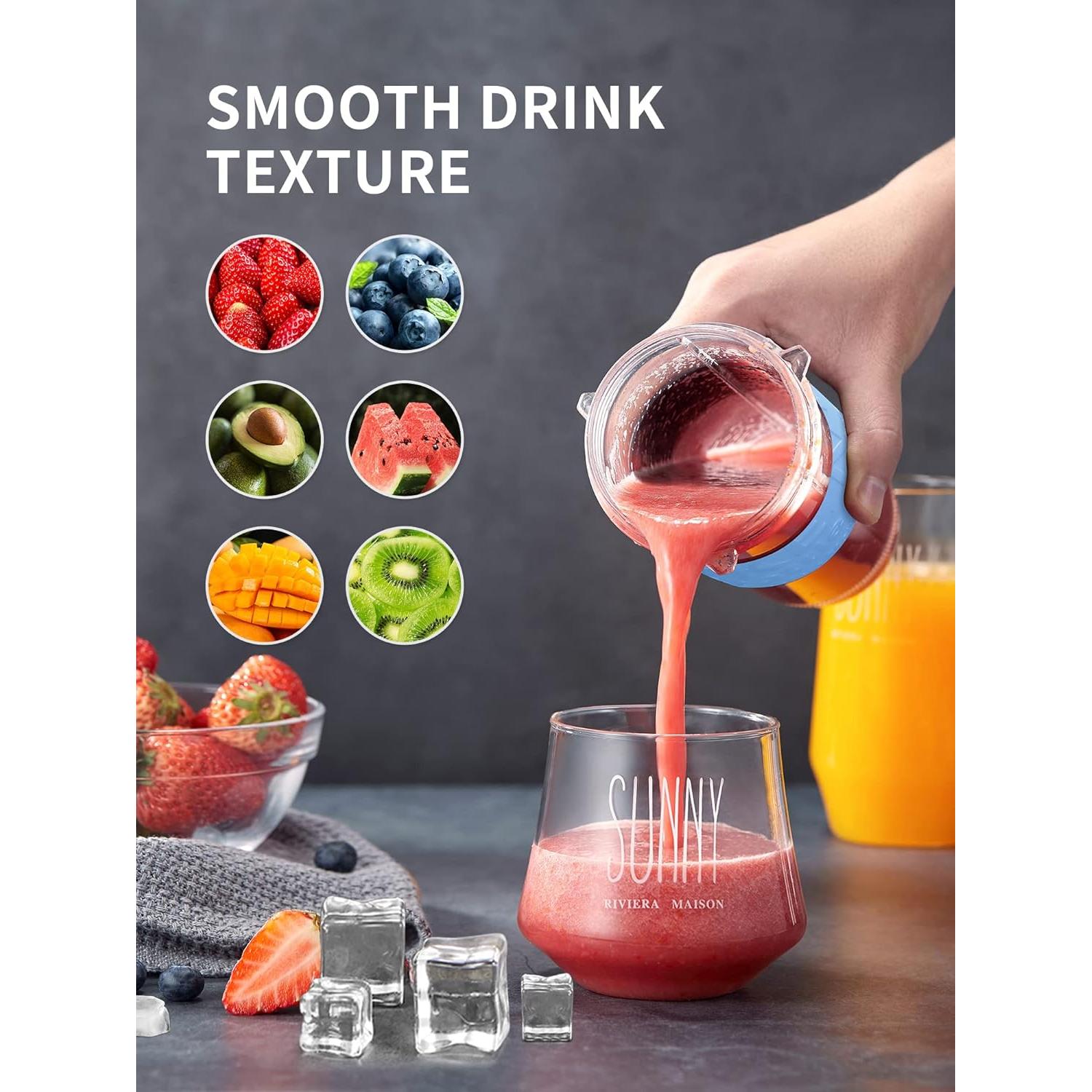 Batidora Personal Yabano 500W con 2 Botellas 600ml y Tarro