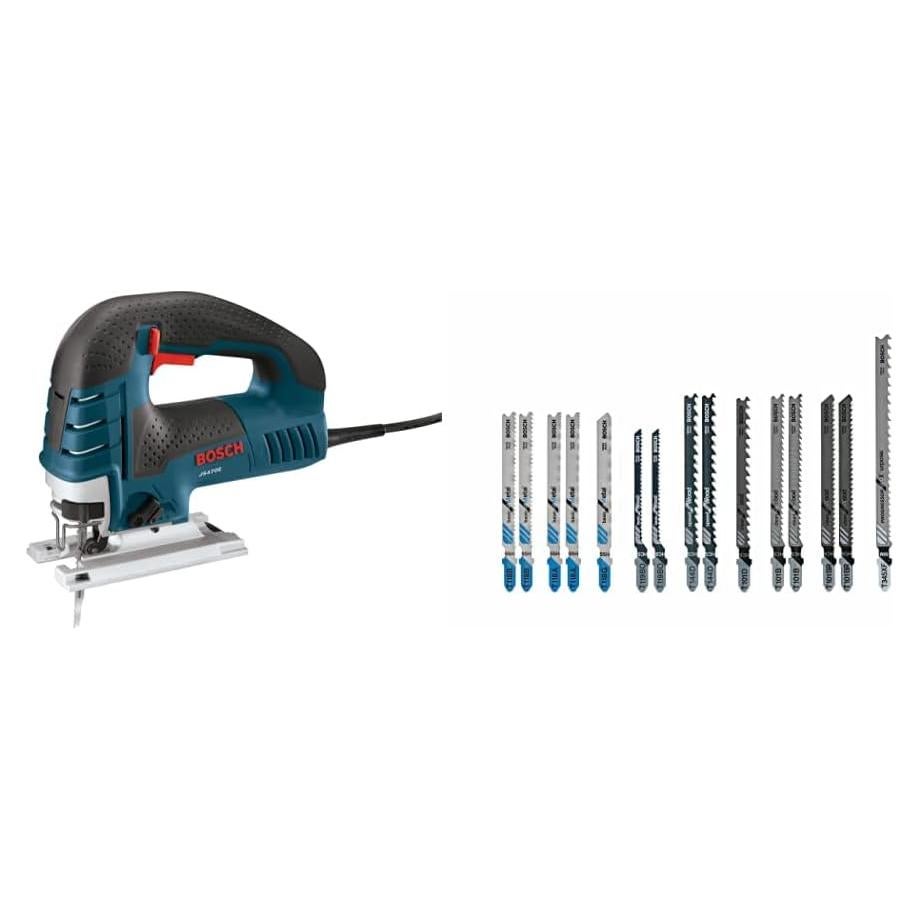 Sierra de calar Bosch JS470E con 14 hojas para madera y metal