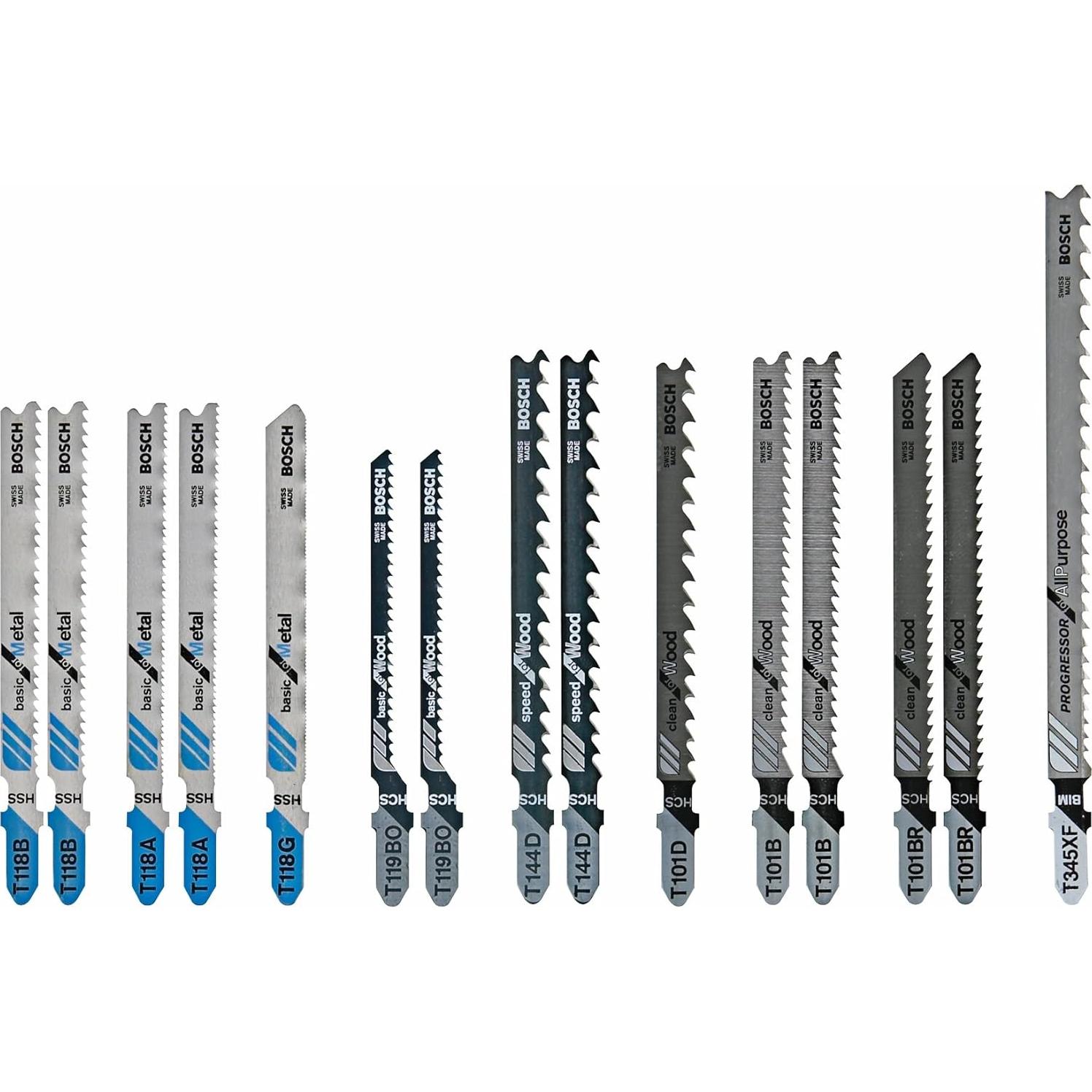 Sierra de calar Bosch JS470E con 14 hojas para madera y metal