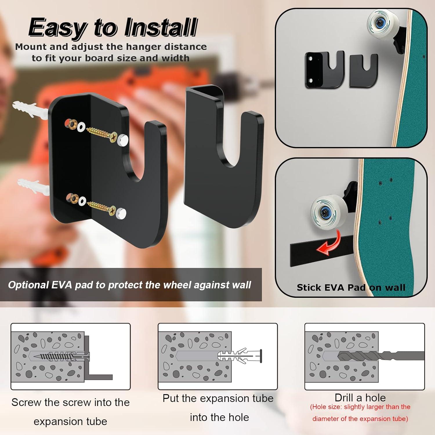Soporte de Pared para Patineta Cosmos Acrílico 2,54 cm