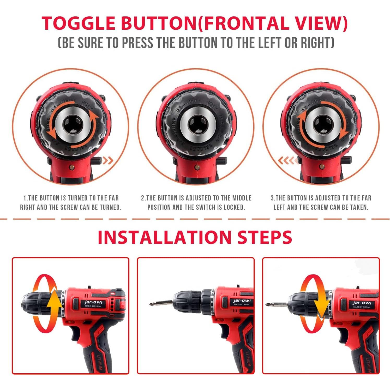 Taladro Inalámbrico 21V jar-owl con Batería 1.5Ah y Accesorios