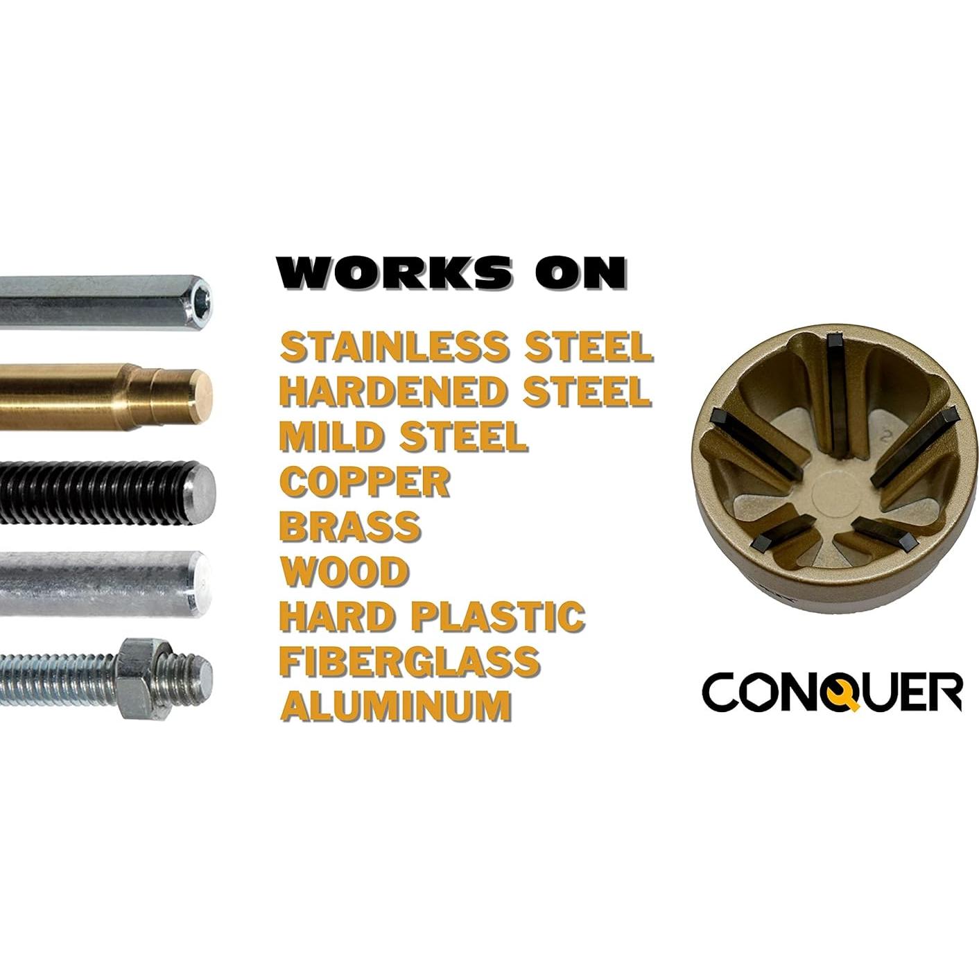 Herramienta de Desbarbado CONQUER Cuchilla Tungsteno 13-35mm