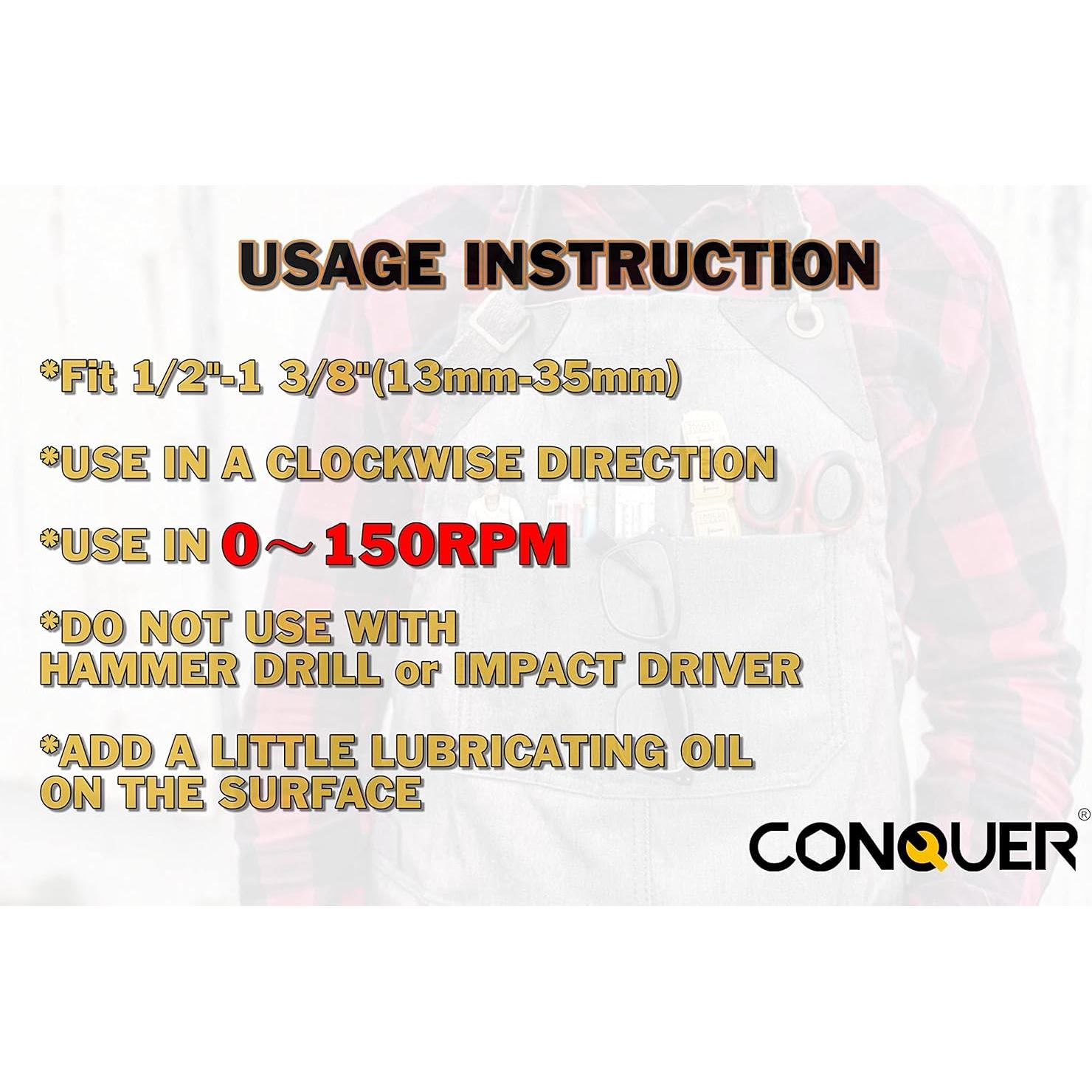 Herramienta de Desbarbado CONQUER Cuchilla Tungsteno 13-35mm