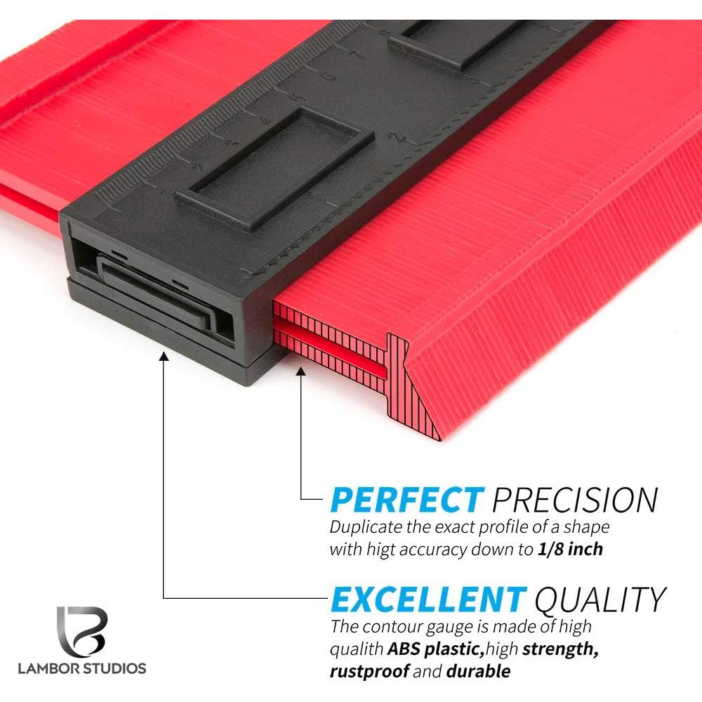Calibrador de Contorno 25 cm Lambor Studios Rojo ABS