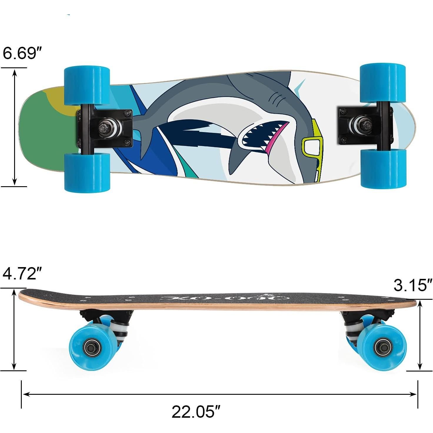 Patineta Completa KO-ON 22 cm para Niños Diseño Caricatura
