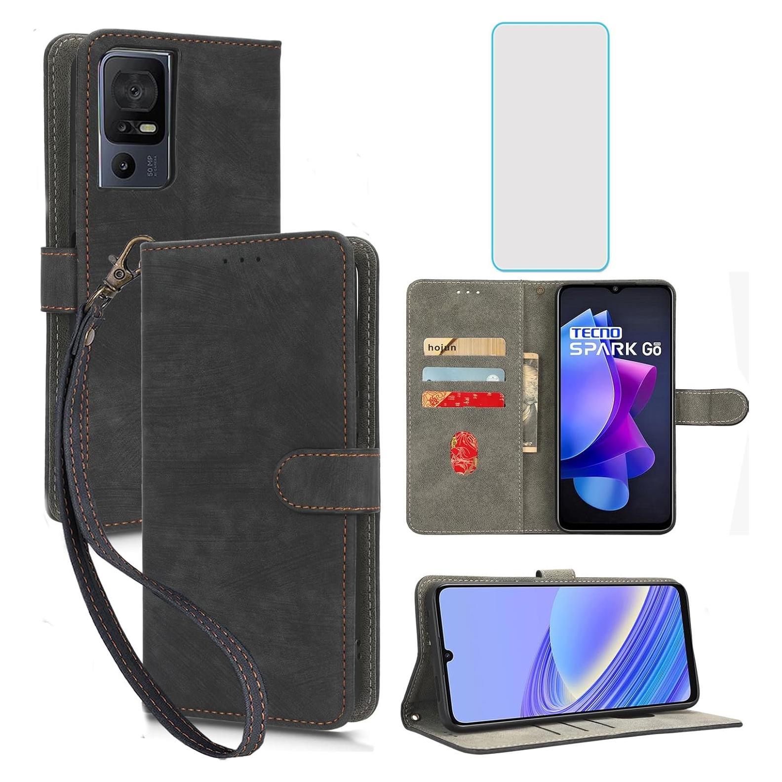 Funda billetera TCL 40 SE IUQXU con bloqueo RFID y correa