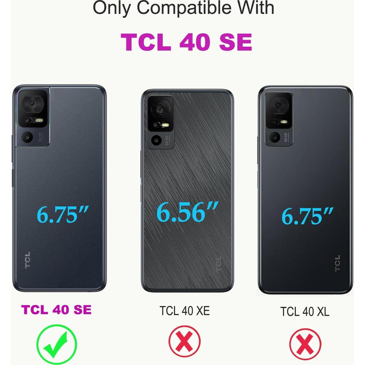 Funda billetera TCL 40 SE IUQXU con bloqueo RFID y correa