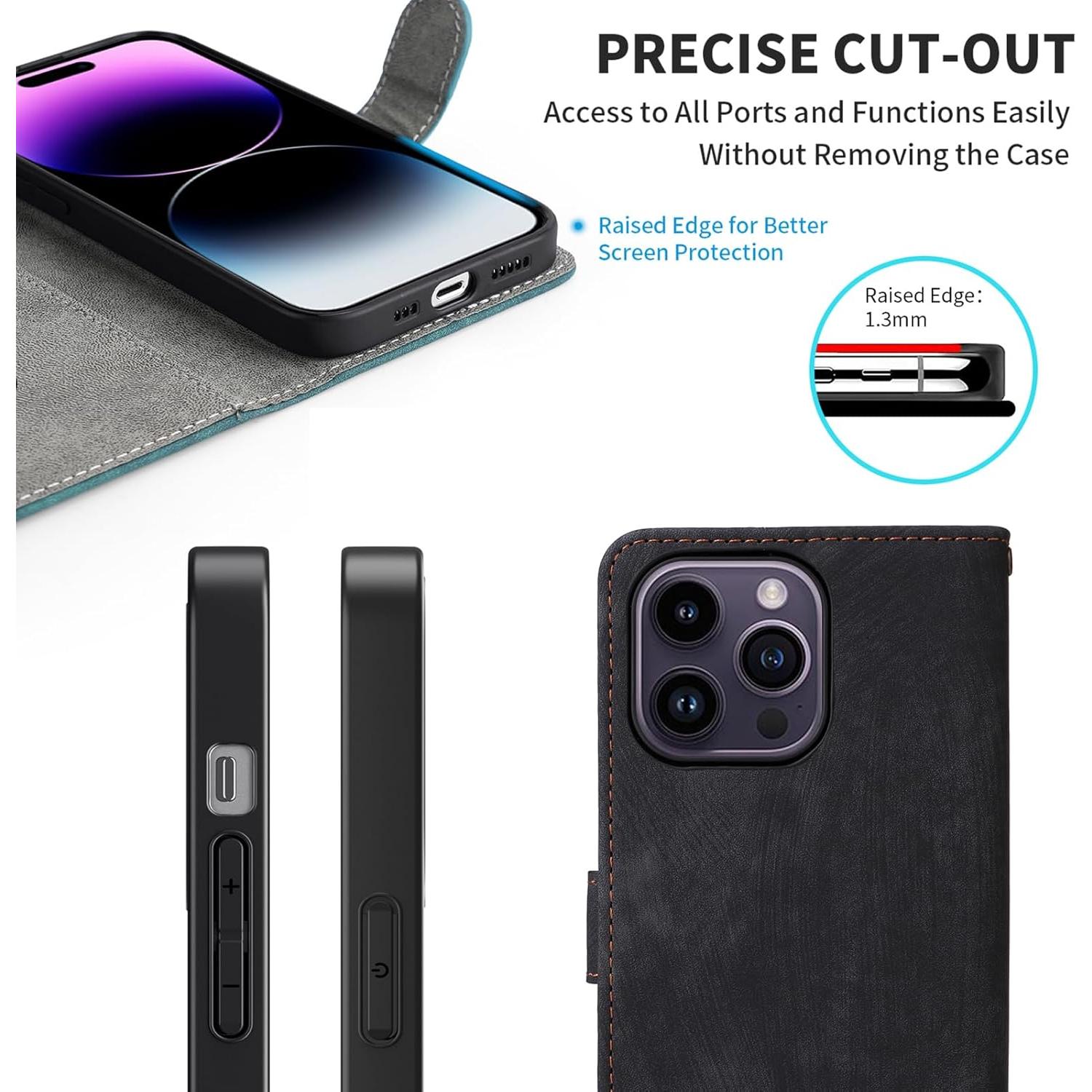 Funda billetera TCL 40 SE IUQXU con bloqueo RFID y correa