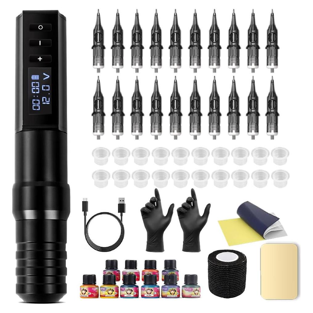 Kit Completo de Tatuaje Kiss of Dragon Inalámbrico 2400mAh