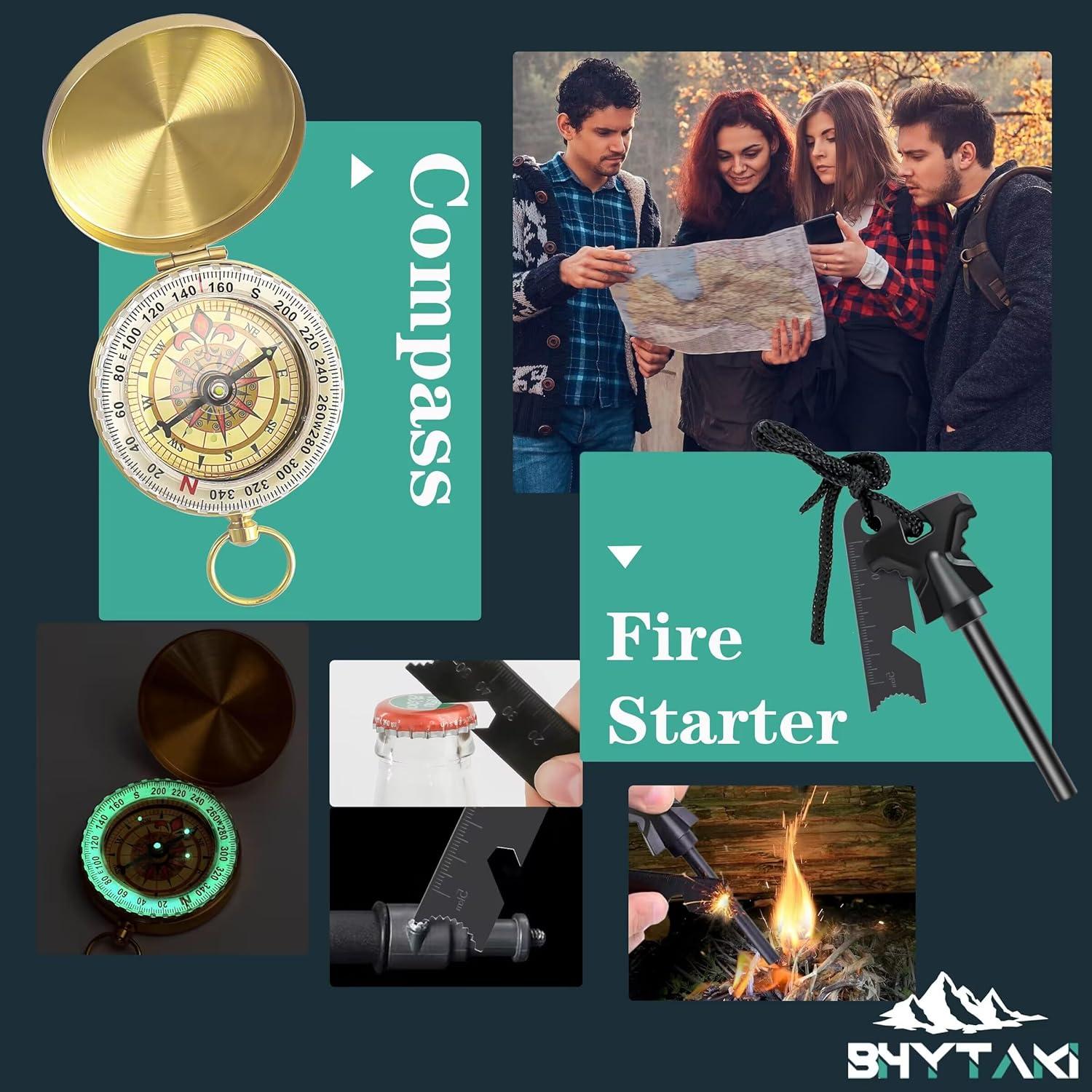 Kit de Supervivencia 37 en 1 BHYTAKI para Camping y Aventura