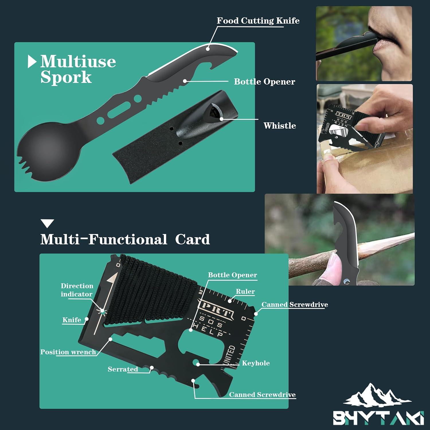 Kit de Supervivencia 37 en 1 BHYTAKI para Camping y Aventura