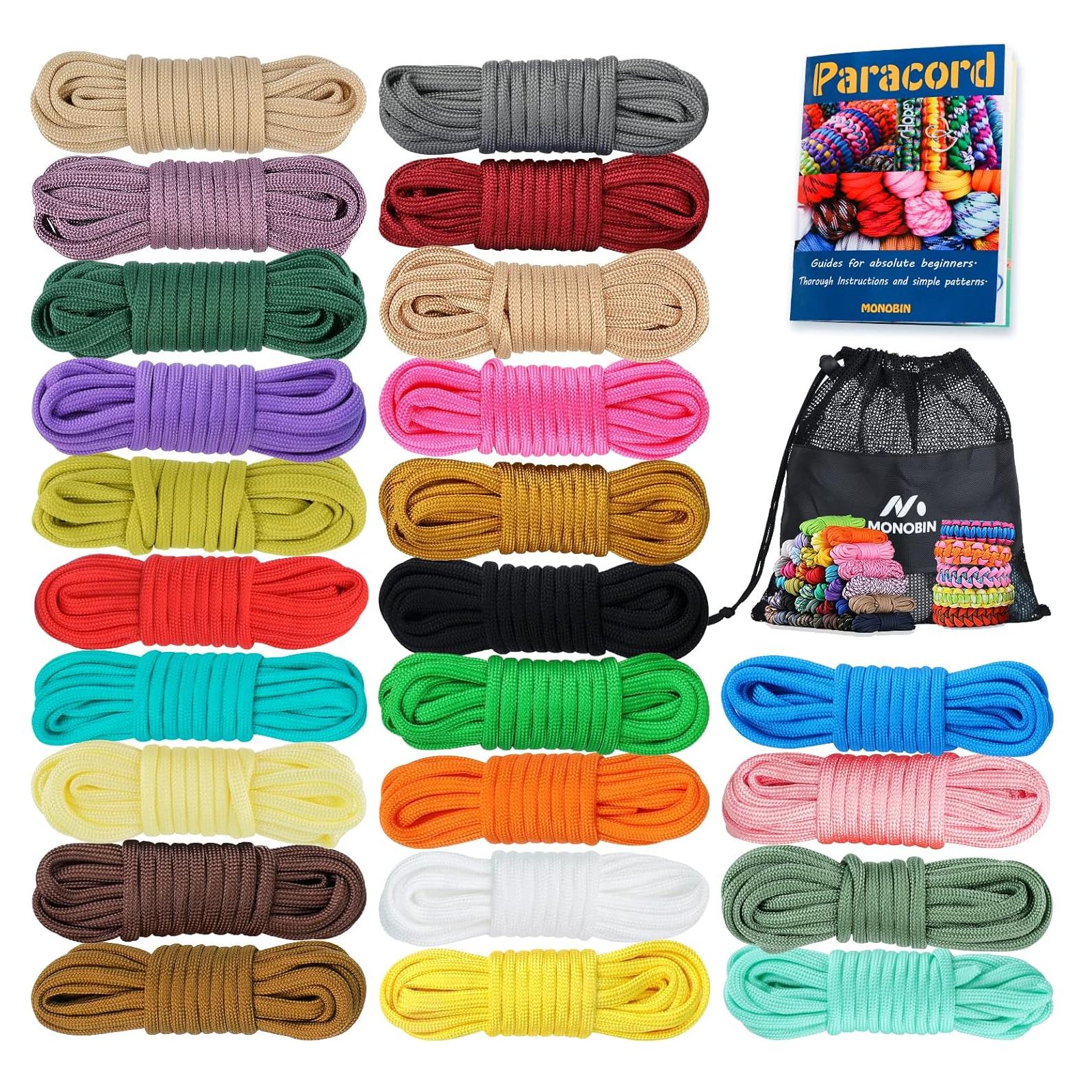 Kit de Cuerda Paracord 550 MONOBIN 24 Colores 3.05m