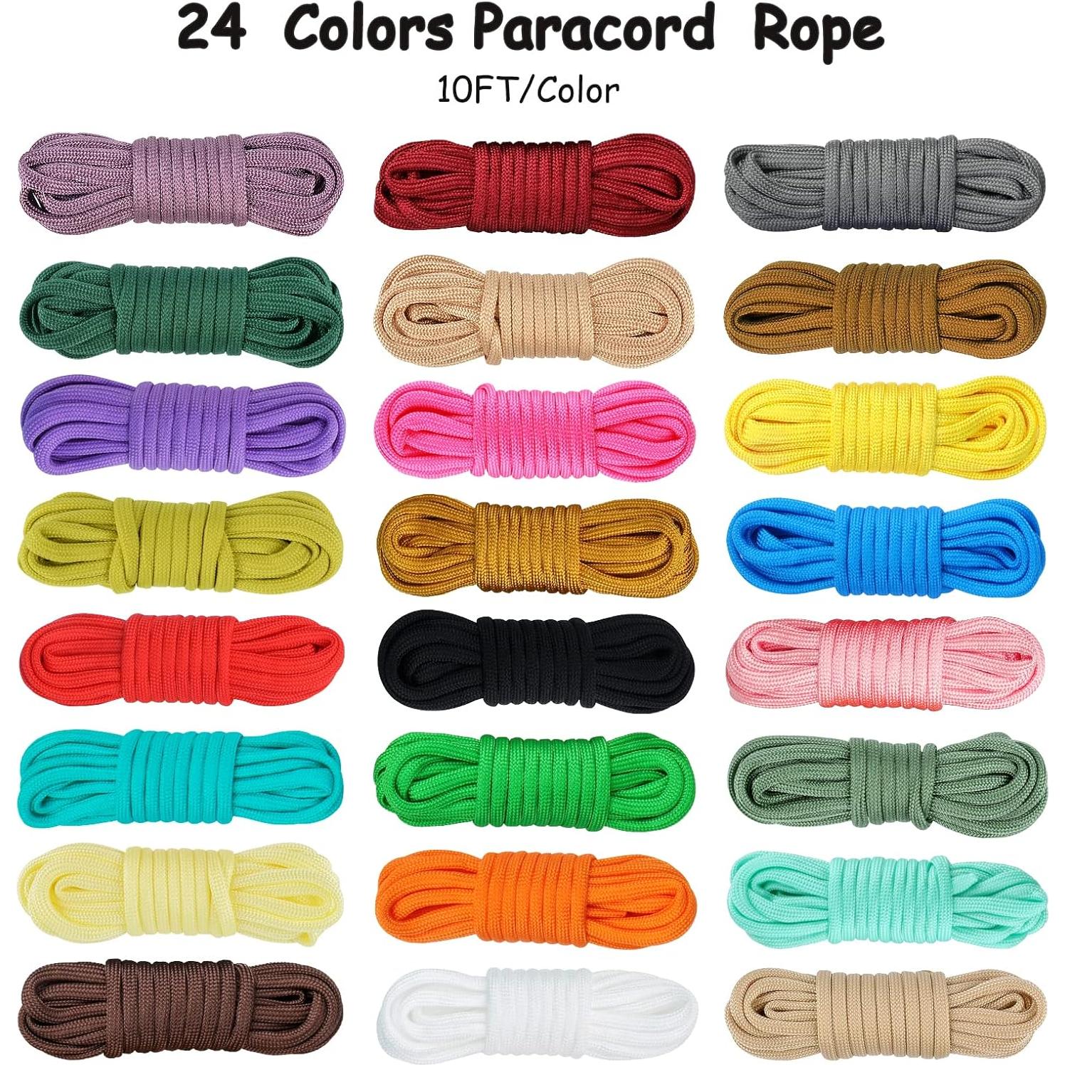 Kit de Cuerda Paracord 550 MONOBIN 24 Colores 3.05m